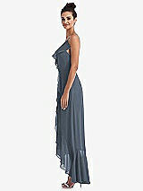 Side View Thumbnail - Silverstone Ruffle-Trimmed V-Neck High Low Wrap Dress