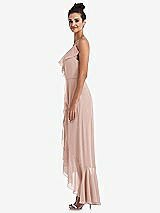 Side View Thumbnail - Toasted Sugar Ruffle-Trimmed V-Neck High Low Wrap Dress