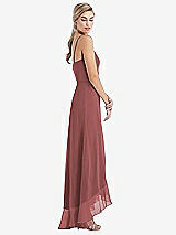 Side View Thumbnail - English Rose Scoop Neck Ruffle-Trimmed High Low Maxi Dress