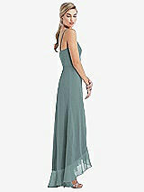 Side View Thumbnail - Icelandic Scoop Neck Ruffle-Trimmed High Low Maxi Dress