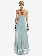 Rear View Thumbnail - Morning Sky Scoop Neck Ruffle-Trimmed High Low Maxi Dress