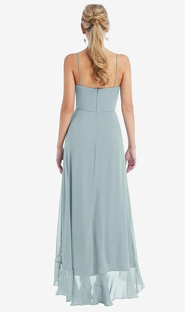 Back View - Morning Sky Scoop Neck Ruffle-Trimmed High Low Maxi Dress