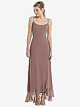 Front View Thumbnail - Sienna Scoop Neck Ruffle-Trimmed High Low Maxi Dress