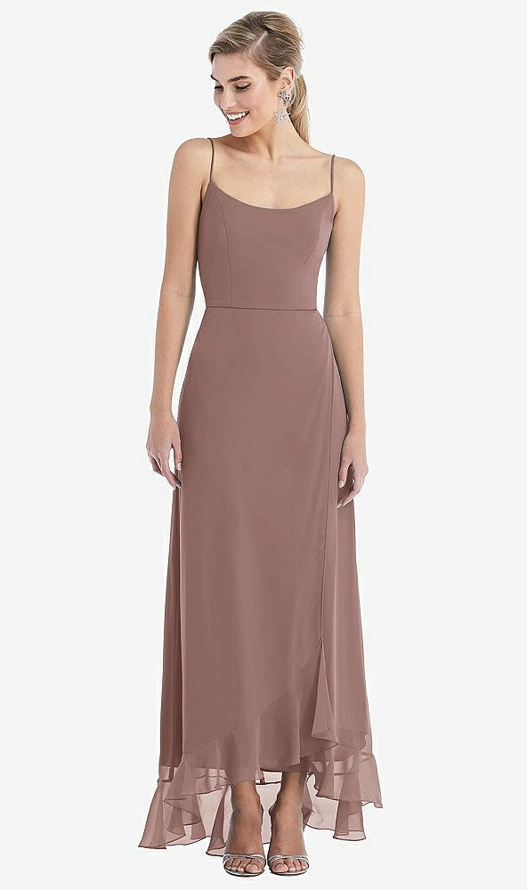 Front View - Sienna Scoop Neck Ruffle-Trimmed High Low Maxi Dress