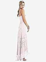 Side View Thumbnail - Watercolor Print Scoop Neck Ruffle-Trimmed High Low Maxi Dress