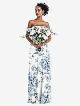 Alt View 2 Thumbnail - Cottage Rose Dusk Blue Off-the-Shoulder Ruffle Cuff Sleeve Chiffon Maxi Dress