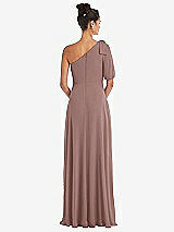 Rear View Thumbnail - Sienna Bow One-Shoulder Flounce Sleeve Maxi Dress