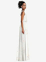 Side View Thumbnail - Spring Fling One-Shoulder Bow Blouson Bodice Maxi Dress