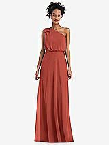 Front View Thumbnail - Amber Sunset One-Shoulder Bow Blouson Bodice Maxi Dress