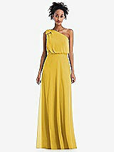 Front View Thumbnail - Marigold One-Shoulder Bow Blouson Bodice Maxi Dress