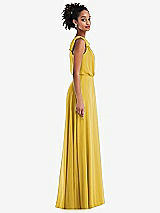 Side View Thumbnail - Marigold One-Shoulder Bow Blouson Bodice Maxi Dress