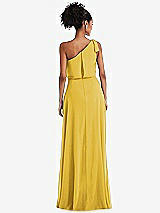 Rear View Thumbnail - Marigold One-Shoulder Bow Blouson Bodice Maxi Dress
