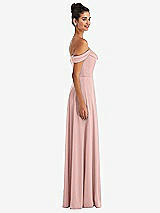 Side View Thumbnail - Rose - PANTONE Rose Quartz Off-the-Shoulder Draped Neckline Maxi Dress