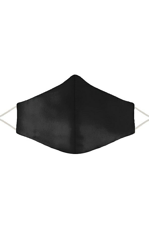 Front View - Black Lux Charmeuse Reusable Face Mask