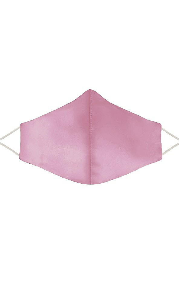 Front View - Powder Pink Lux Charmeuse Reusable Face Mask