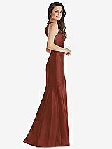 Side View Thumbnail - Auburn Moon Jewel Neck Bowed Open-Back Trumpet Dress with Front Slit