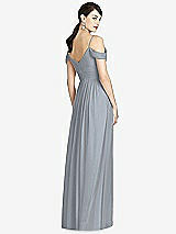 Rear View Thumbnail - Platinum Pleated Off-the-Shoulder Crossover Bodice Maxi Dress