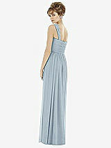 Rear View Thumbnail - Mist One-Shoulder Asymmetrical Draped Wrap Maxi Dress