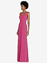 Side View Thumbnail - Tea Rose Square Low-Back A-Line Dress with Front Slit and Pockets