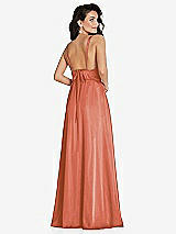 Rear View Thumbnail - Terracotta Copper Deep V-Neck Shirred Skirt Maxi Dress with Convertible Straps