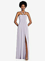 Front View Thumbnail - Moondance Draped Chiffon Grecian Column Gown with Convertible Straps