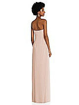 Alt View 4 Thumbnail - Cameo Draped Chiffon Grecian Column Gown with Convertible Straps