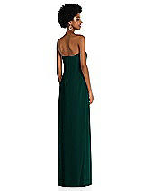 Alt View 4 Thumbnail - Evergreen Draped Chiffon Grecian Column Gown with Convertible Straps