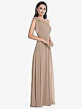 Alt View 2 Thumbnail - Topaz Draped One-Shoulder Maxi Dress with Scarf Bow