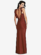 Front View Thumbnail - Auburn Moon Ruffle Trimmed Open-Back Maxi Slip Dress