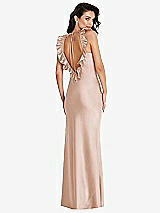 Front View Thumbnail - Cameo Ruffle Trimmed Open-Back Maxi Slip Dress