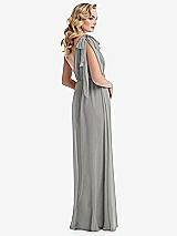 Alt View 4 Thumbnail - Chelsea Gray Empire Waist Shirred Skirt Convertible Sash Tie Maxi Dress