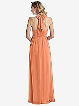 Rear View Thumbnail - Sweet Melon Empire Waist Shirred Skirt Convertible Sash Tie Maxi Dress