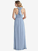 Rear View Thumbnail - Cloudy Empire Waist Shirred Skirt Convertible Sash Tie Maxi Dress