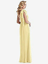 Alt View 4 Thumbnail - Pale Yellow Empire Waist Shirred Skirt Convertible Sash Tie Maxi Dress
