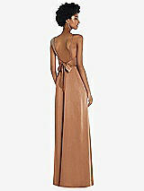 Front View Thumbnail - Toffee High-Neck Low Tie-Back Maxi Dress with Adjustable Straps