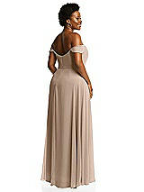 Alt View 3 Thumbnail - Topaz Off-the-Shoulder Basque Neck Maxi Dress with Flounce Sleeves