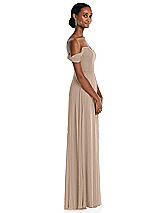 Side View Thumbnail - Topaz Off-the-Shoulder Basque Neck Maxi Dress with Flounce Sleeves
