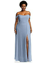 Alt View 1 Thumbnail - Cloudy Off-the-Shoulder Basque Neck Maxi Dress with Flounce Sleeves