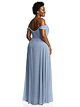 Alt View 3 Thumbnail - Cloudy Off-the-Shoulder Basque Neck Maxi Dress with Flounce Sleeves
