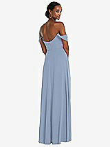 Rear View Thumbnail - Cloudy Off-the-Shoulder Basque Neck Maxi Dress with Flounce Sleeves