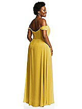 Alt View 3 Thumbnail - Marigold Off-the-Shoulder Basque Neck Maxi Dress with Flounce Sleeves