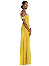 Side View Thumbnail - Marigold Off-the-Shoulder Basque Neck Maxi Dress with Flounce Sleeves