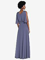 Alt View 3 Thumbnail - French Blue V-Neck Split Sleeve Blouson Bodice Maxi Dress