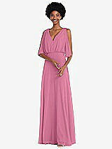 Alt View 1 Thumbnail - Orchid Pink V-Neck Split Sleeve Blouson Bodice Maxi Dress