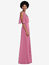Alt View 2 Thumbnail - Orchid Pink V-Neck Split Sleeve Blouson Bodice Maxi Dress