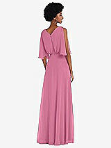 Alt View 3 Thumbnail - Orchid Pink V-Neck Split Sleeve Blouson Bodice Maxi Dress