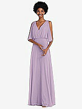 Alt View 1 Thumbnail - Pale Purple V-Neck Split Sleeve Blouson Bodice Maxi Dress