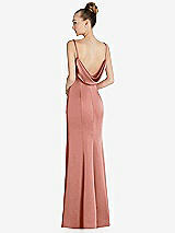 Front View Thumbnail - Desert Rose Draped Cowl-Back Princess Line Dress with Front Slit