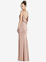 Side View Thumbnail - Toasted Sugar Draped Cowl-Back Princess Line Dress with Front Slit