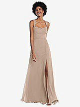 Front View Thumbnail - Topaz Contoured Wide Strap Sweetheart Maxi Dress